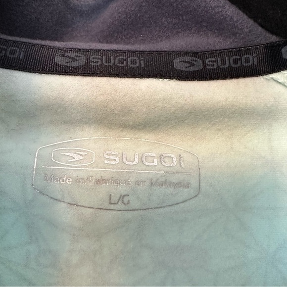 Sugoi Women’s Large Cycling Fleece Top Long Sleeve Aqua Midzero 1/4 Zip EUC - Picture 9 of 11